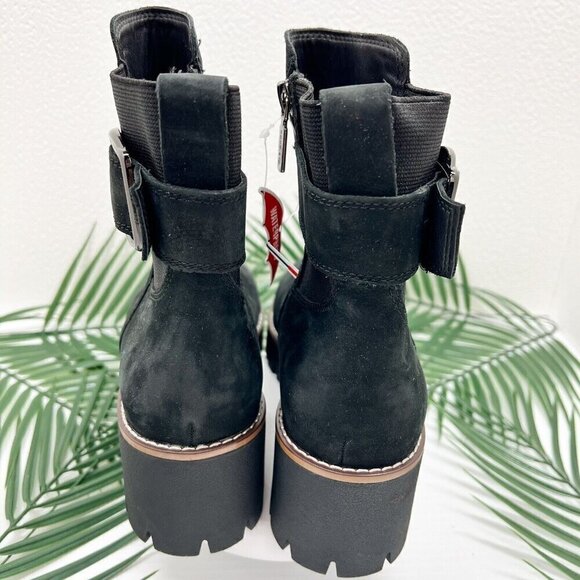 Blondo Dakota Black Leather Waterproof Lug Sole Buckle Ankle Boots 8M Fall - Picture 7 of 11